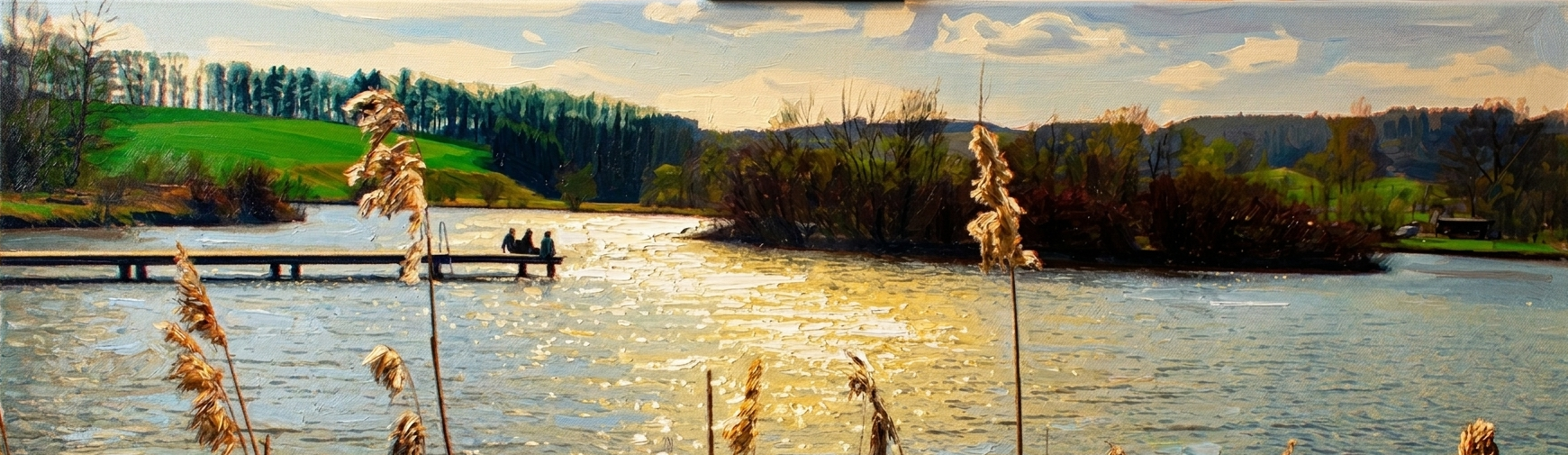 Panoramablick über den Stausee Pramspeicher